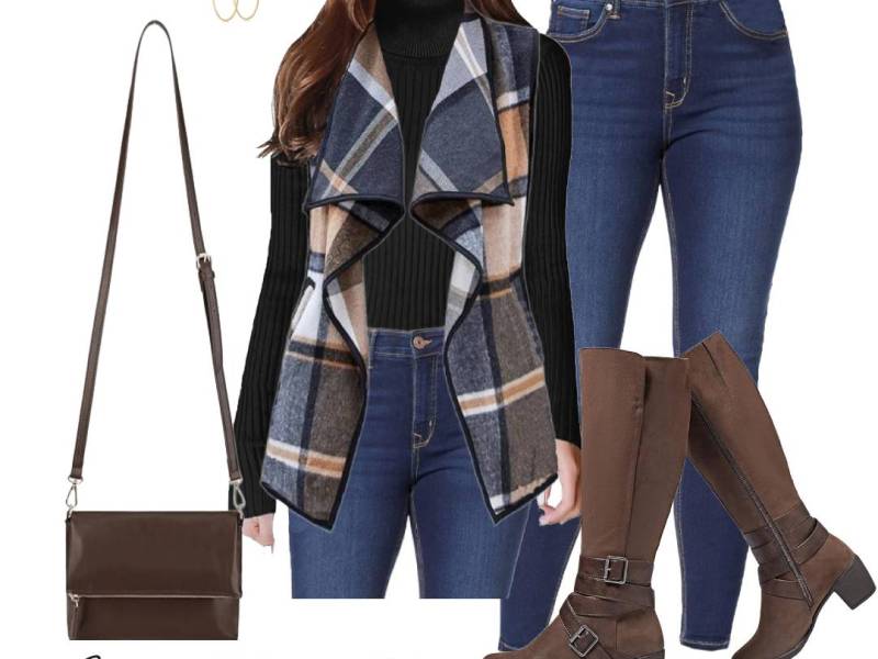 A Chic Winter Look in Black, Blue & Warm Brown&nbsp;Tones
